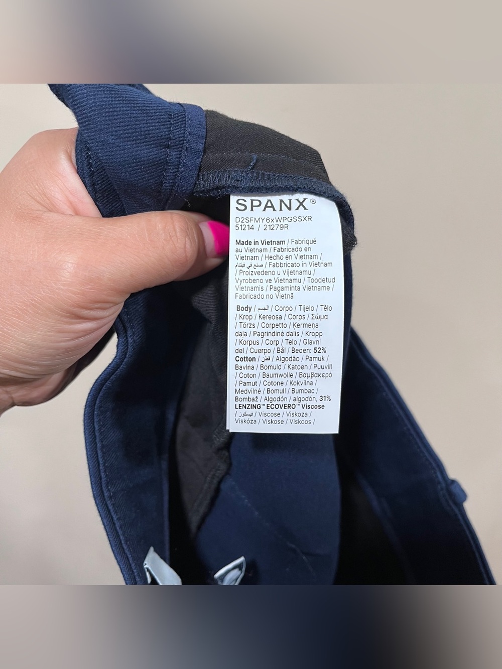 NWT Spanx SPANXsupersmooth® Stretch Twill Wide Leg Pant size L navy - Picture 10 of 11